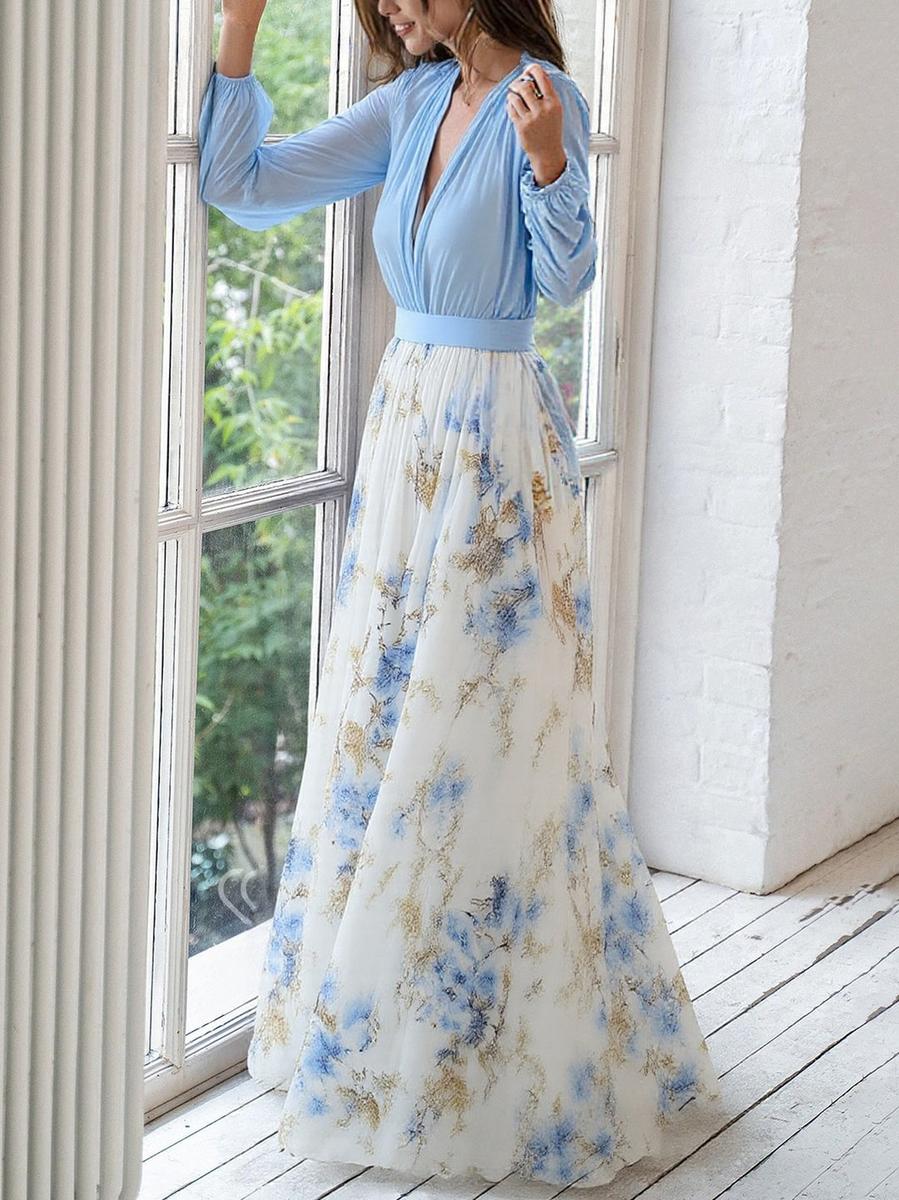 Haislin - Fließendes florales Maxikleid
