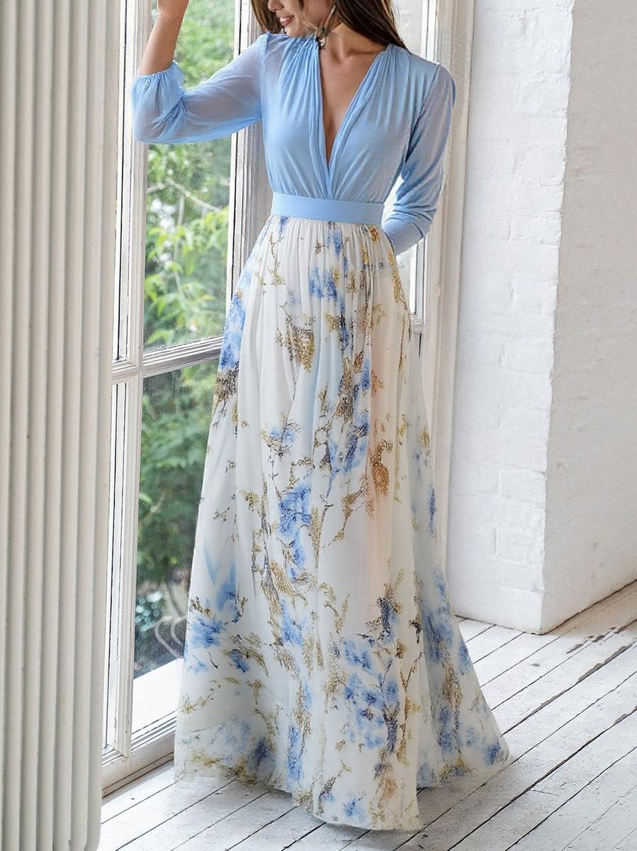 Haislin - Fließendes florales Maxikleid