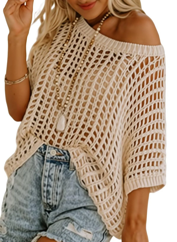 Hallie - Luftiges Ajour-Stricktop