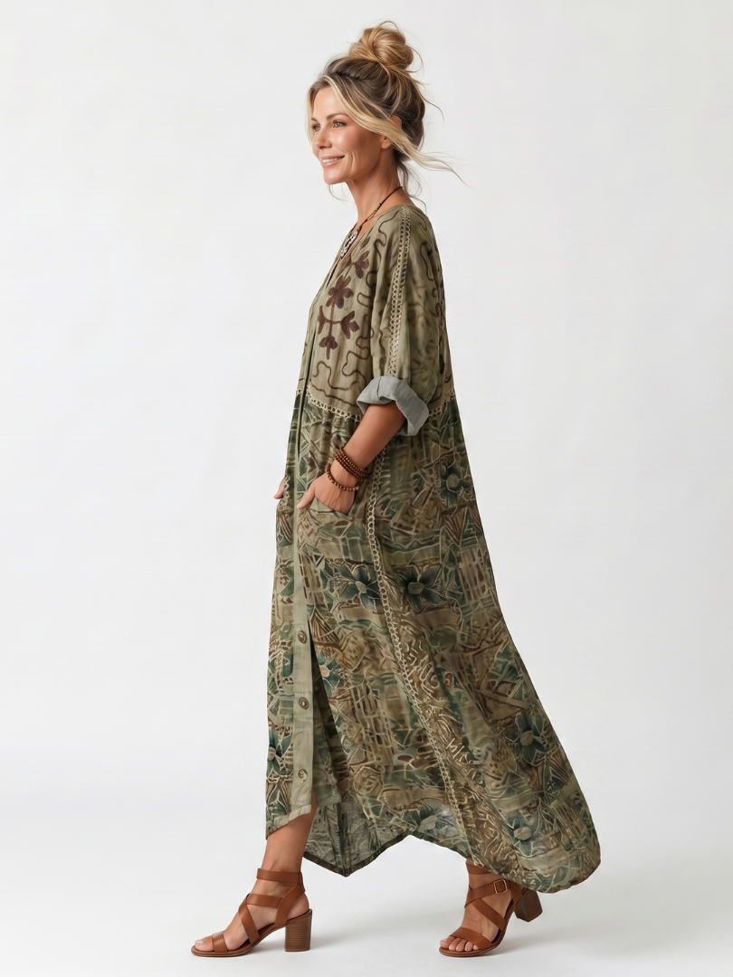 Roselisse - Leichtes Midikleid mit Knopfleiste