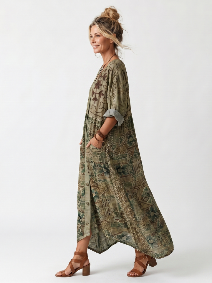 Roselisse - Leichtes Midikleid mit Knopfleiste
