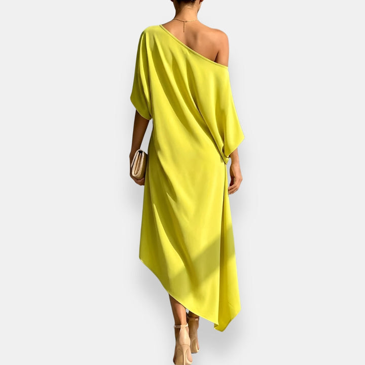 Edwina - Fließend fallendes asymmetrisches Abendkleid