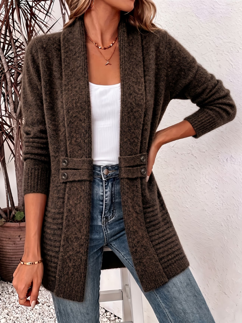 Abella - Offene Soft-Touch-Strickjacke