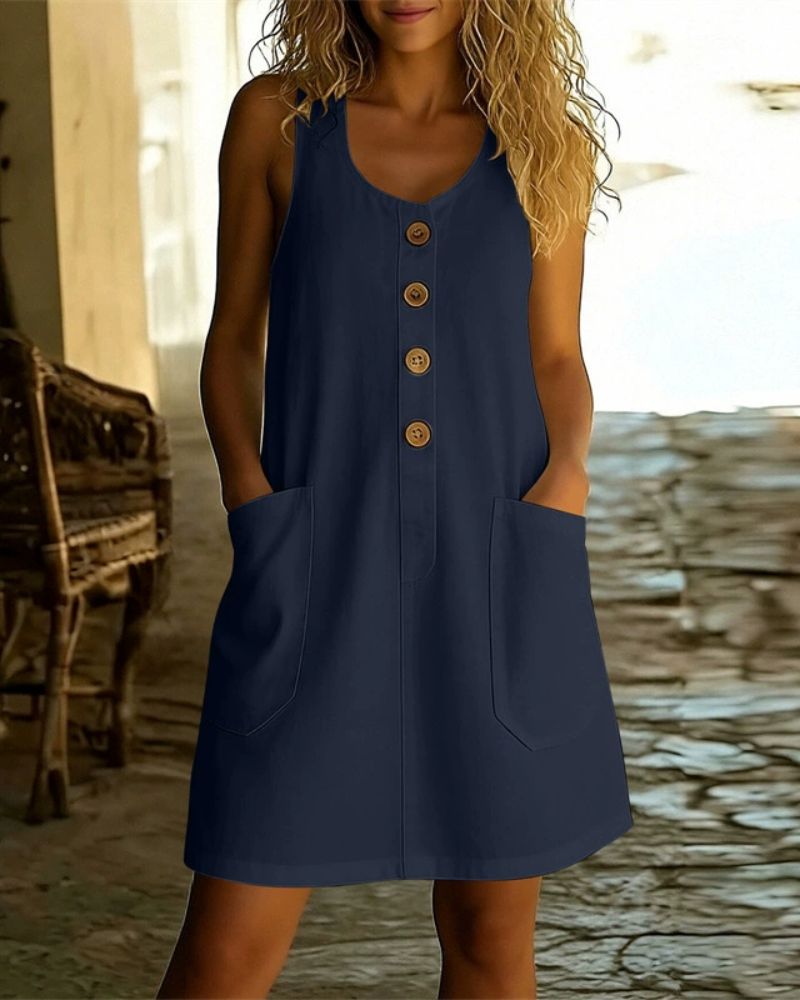 Katelin - Luftiges Sommerkleid mit durchgehender Knopfleiste