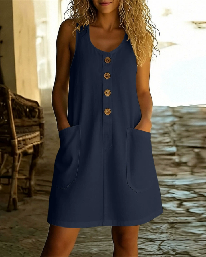Katelin - Luftiges Sommerkleid mit durchgehender Knopfleiste