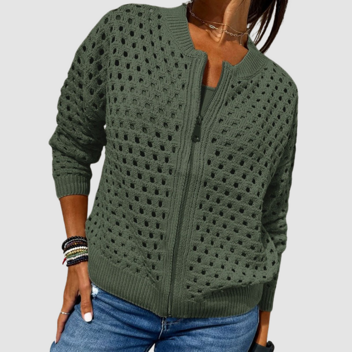 Kaelina - besonders weicher Cardigan mit Reißverschluss