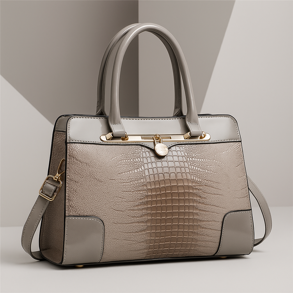 Aeryn - Formstabile Handtasche mit Kroko-Prägung