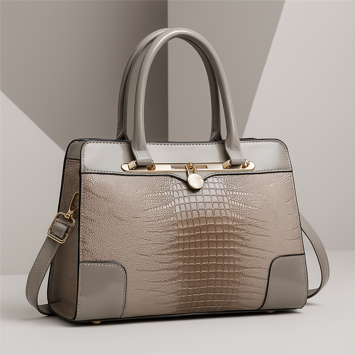 Aeryn - Formstabile Handtasche mit Kroko-Prägung