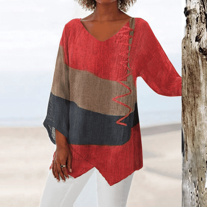 Ingrid - Leichte Bluse mit geometrischem Print