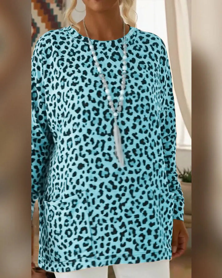 Calivelle - Soft-Touch-Langarmshirt mit Leopardenmuster