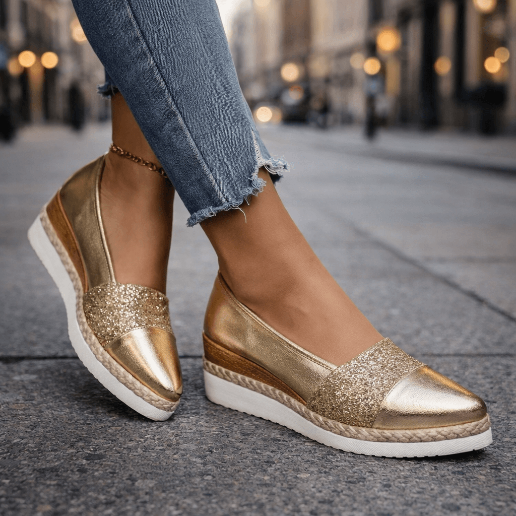 Kirsty - Funkelnde Keilabsatz-Sneaker