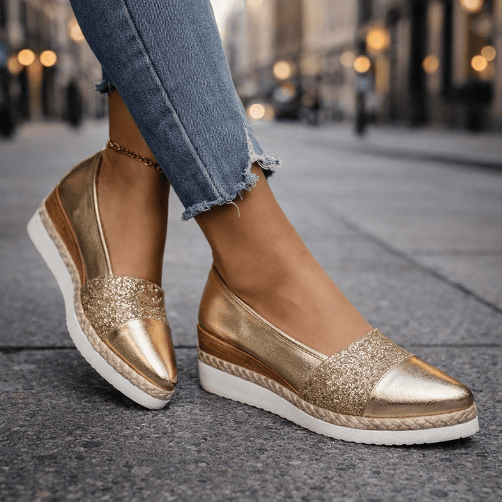 Kirsty - Funkelnde Keilabsatz-Sneaker