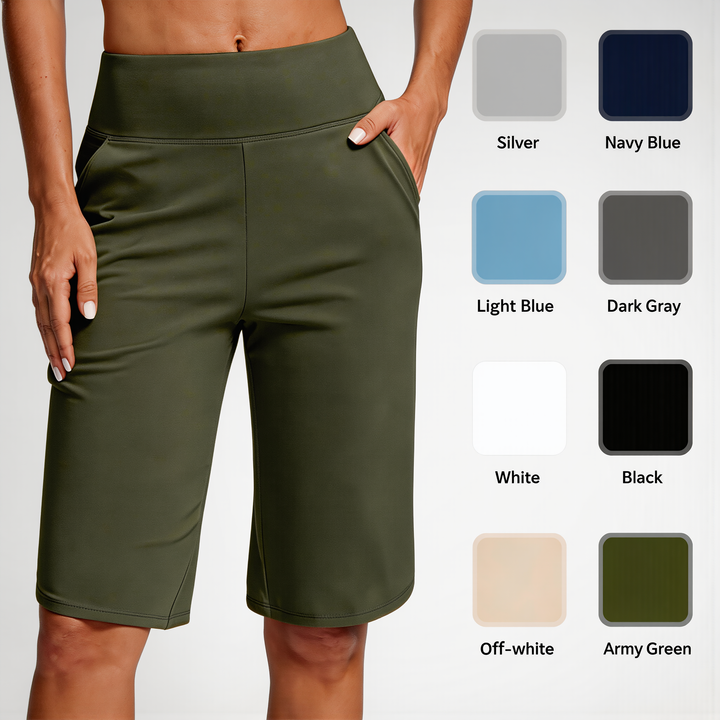 Kendall - Hochtaillierte Radler-Shorts mit Taschen