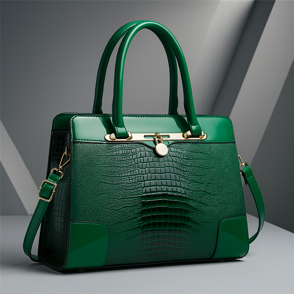 Aeryn - Formstabile Handtasche mit Kroko-Prägung