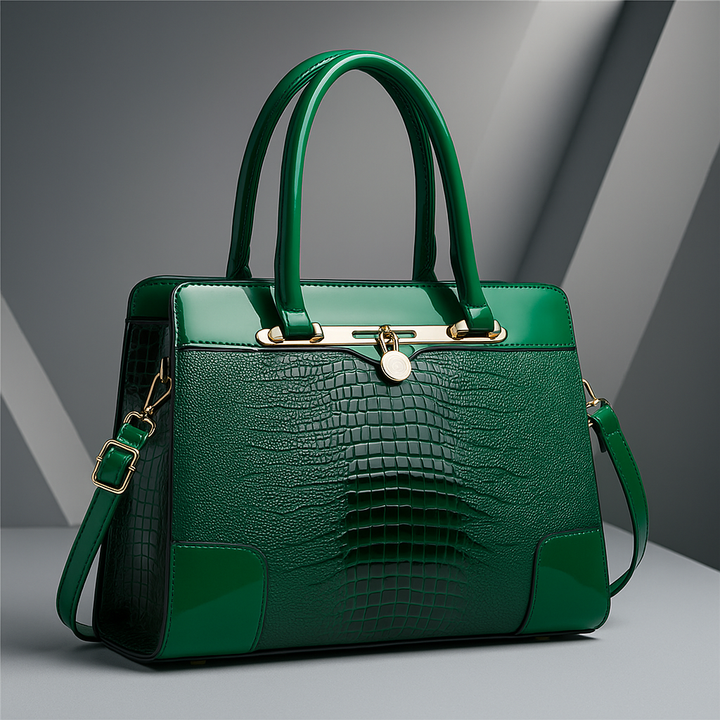 Aeryn - Formstabile Handtasche mit Kroko-Prägung