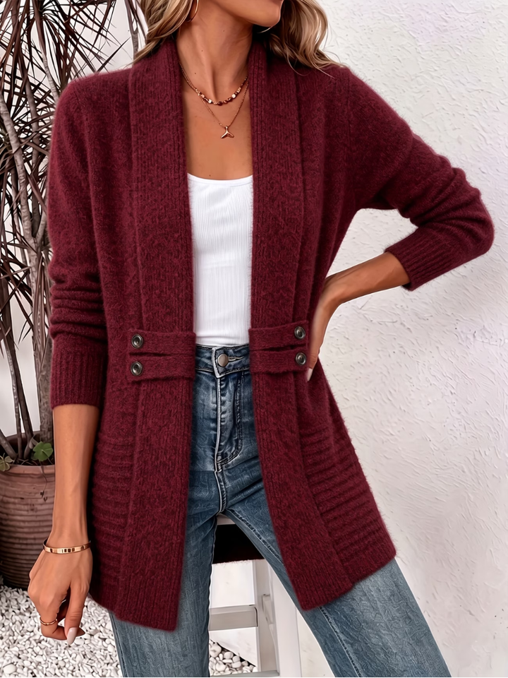 Abella - Offene Soft-Touch-Strickjacke