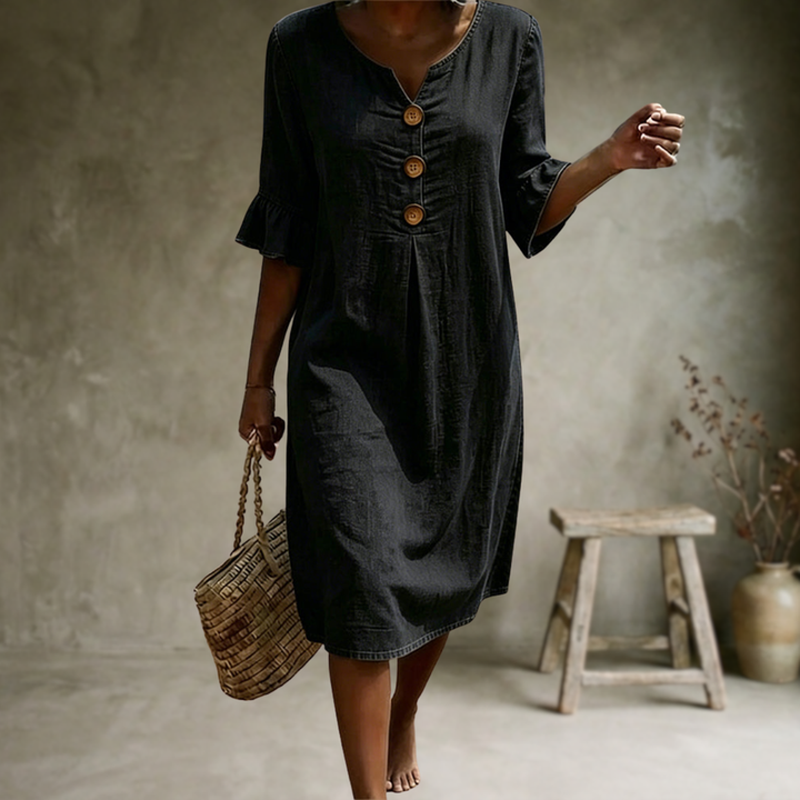 Sorella - Soft-Touch-Kleid mit Rüschenärmeln