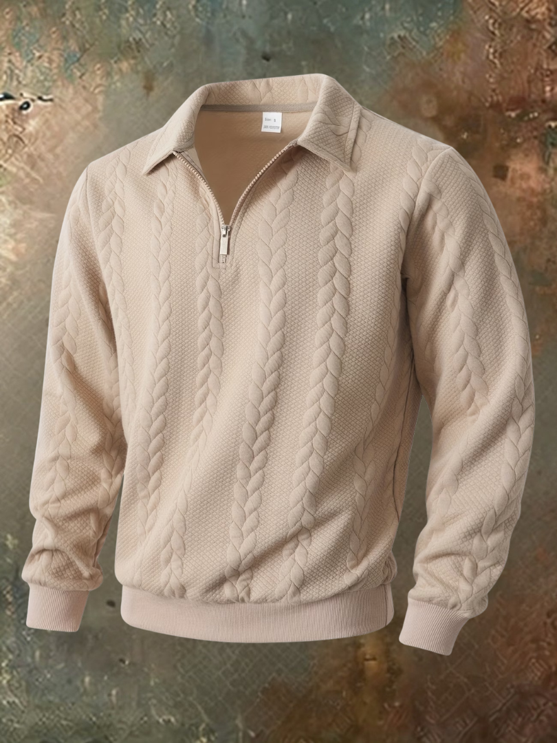 Belvorn - Premium Half-Zip-Pullover mit Zopfmuster