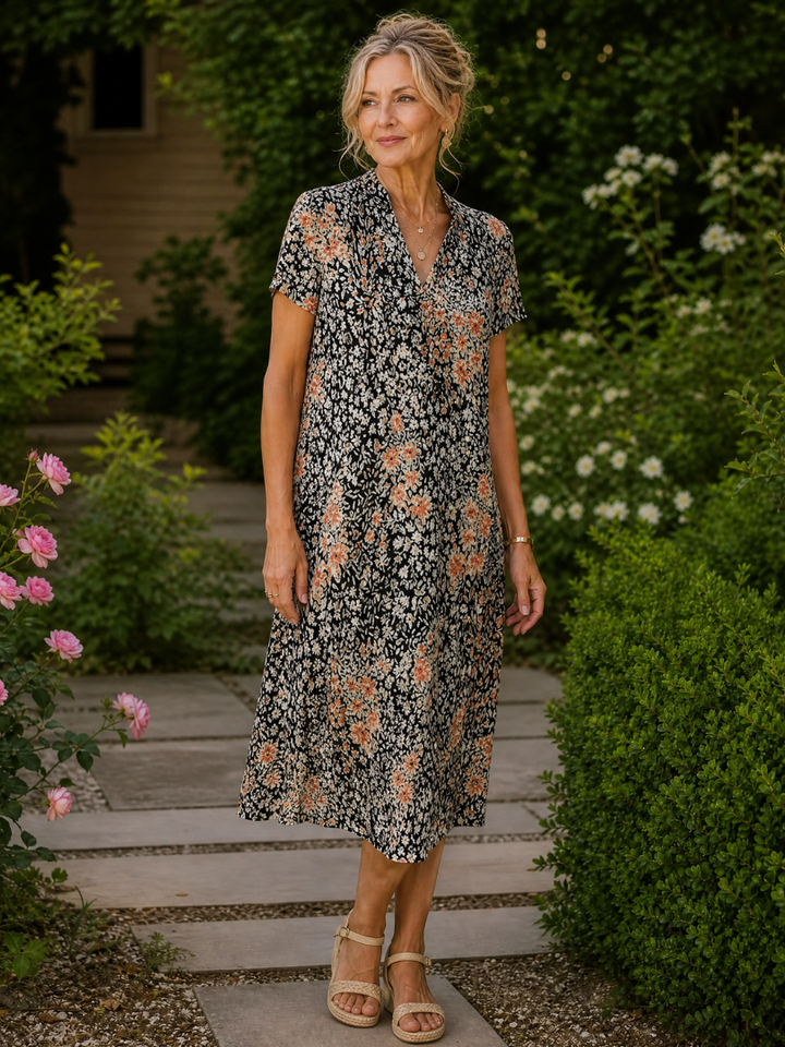 Genevieve - Fließendes Midi-Hemdkleid
