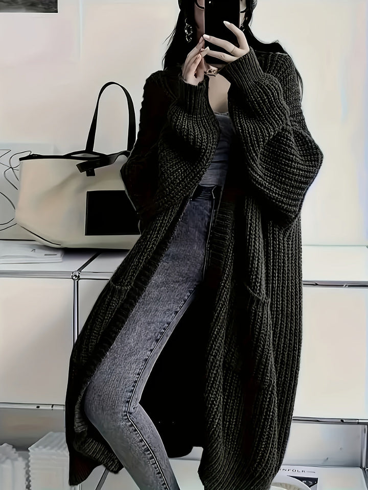 Rosalienne - Lang geschnittener Soft-Touch-Cardigan