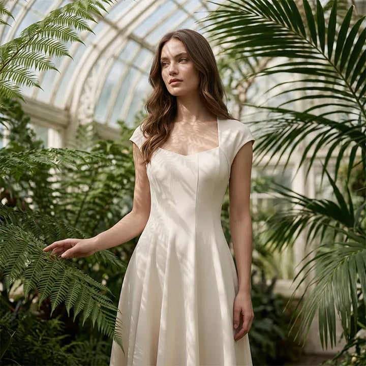 Ysolenne - Midikleid mit weichem Griff und quadratischem Ausschnitt