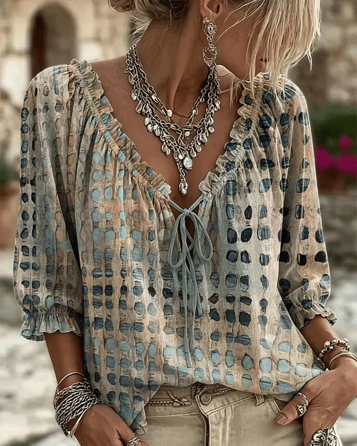 Araminta - Bluse mit V-Ausschnitt und Soft-Touch