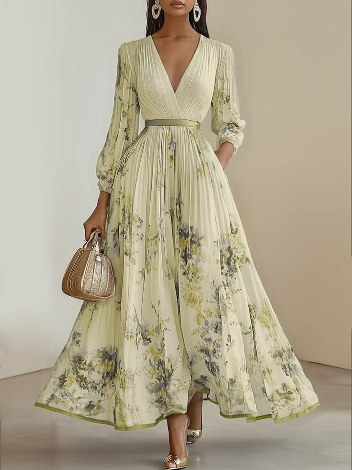 Nadia - Florales plissiertes Midikleid