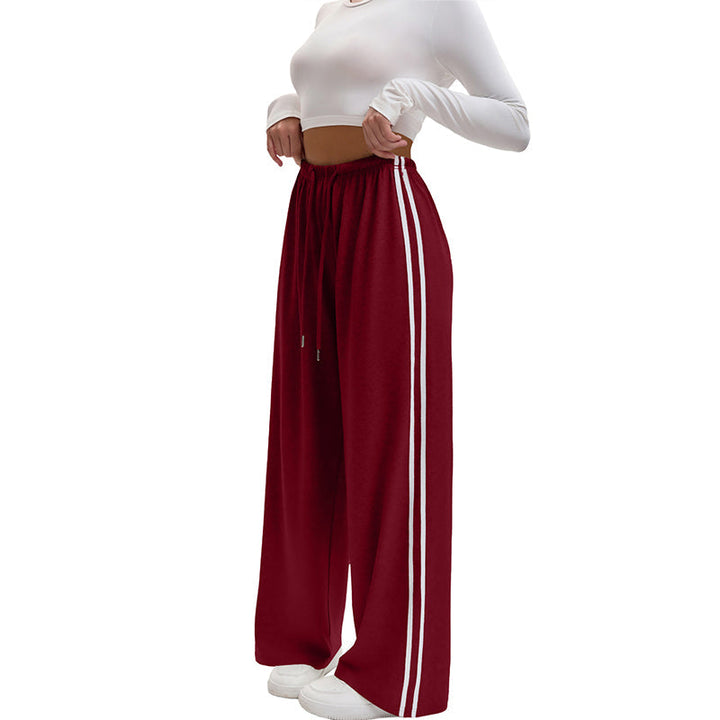 Adorielle - Sportliche gestreifte Hose mit weitem Bein
