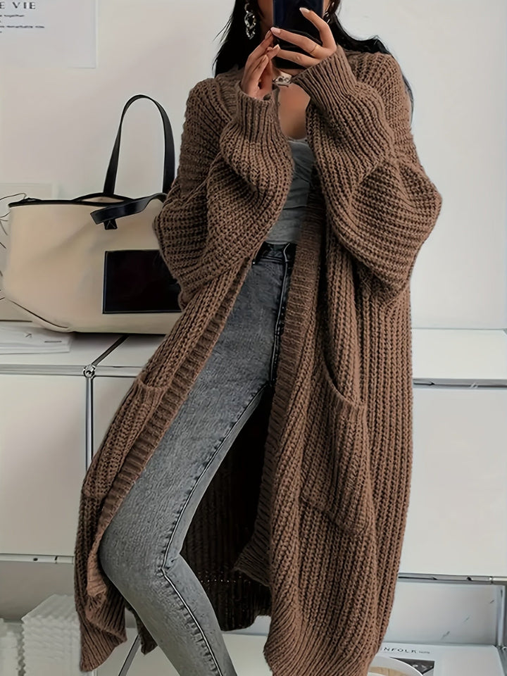 Rosalienne - Lang geschnittener Soft-Touch-Cardigan
