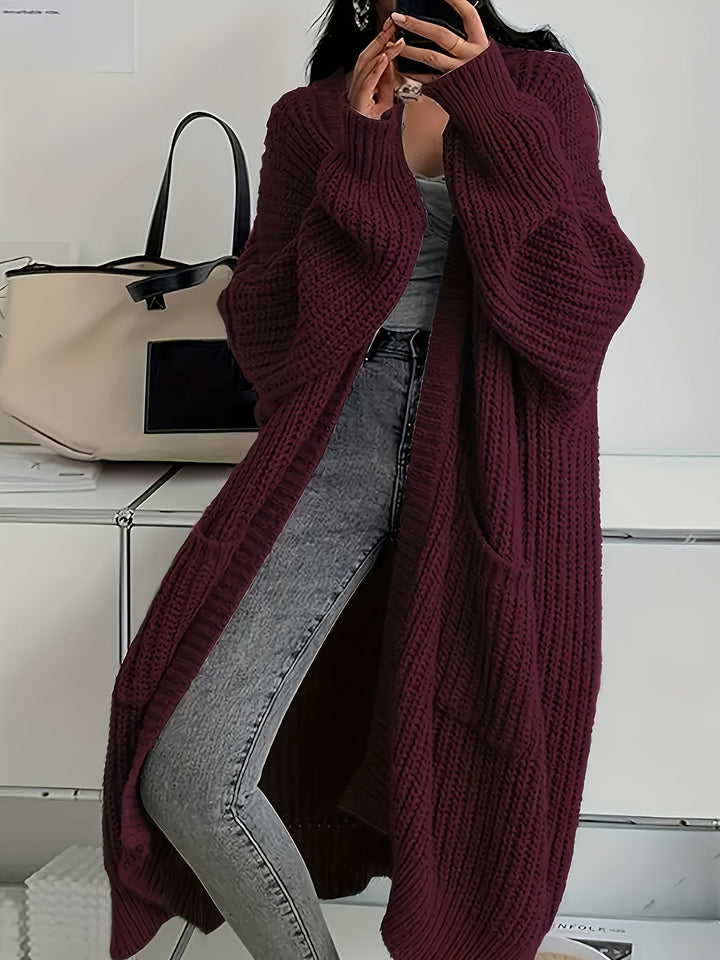 Rosalienne - Lang geschnittener Soft-Touch-Cardigan