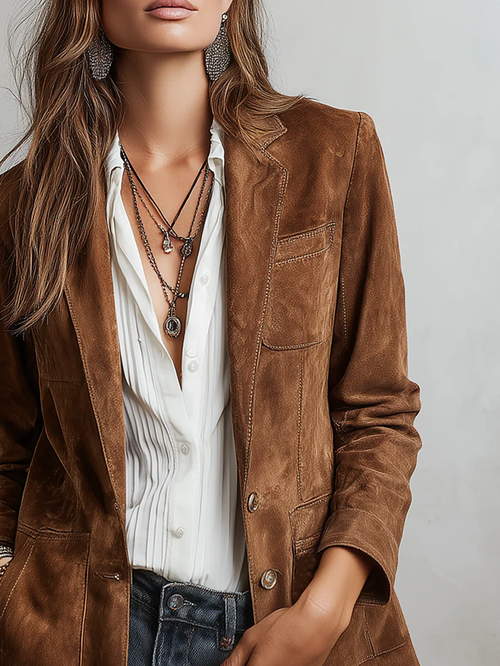 Mirevalle - Maßgeschneiderter Wildlederblazer im Vintage-Stil