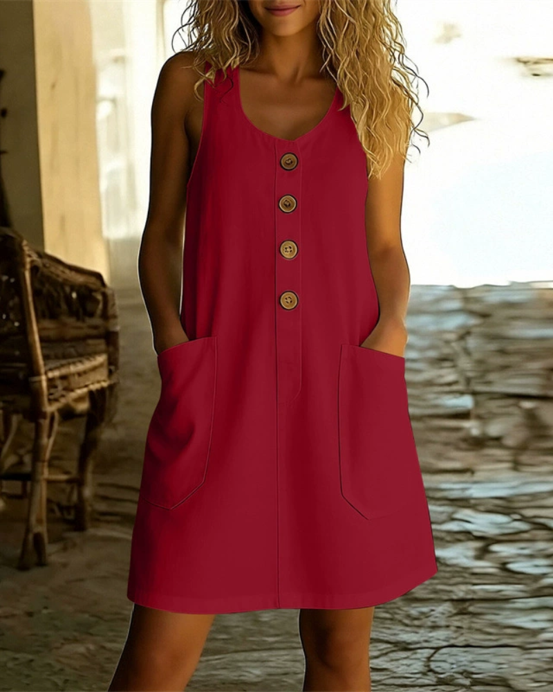 Katelin - Luftiges Sommerkleid mit durchgehender Knopfleiste