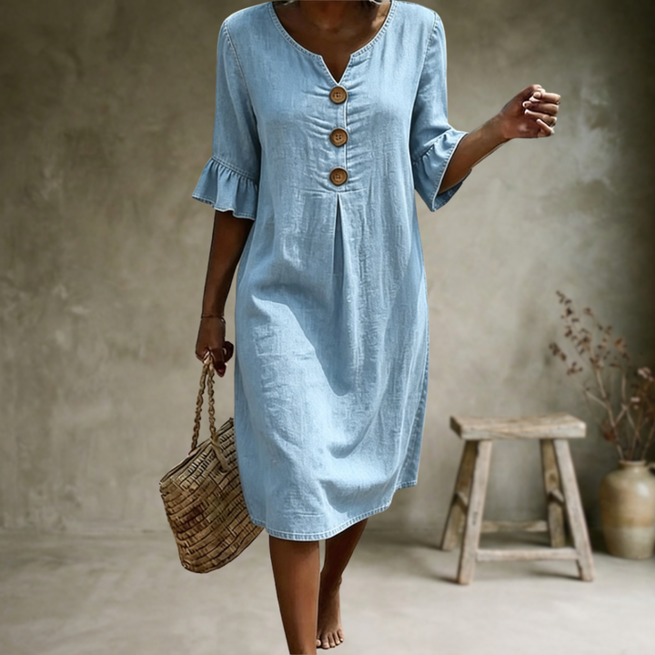 Sorella - Soft-Touch-Kleid mit Rüschenärmeln