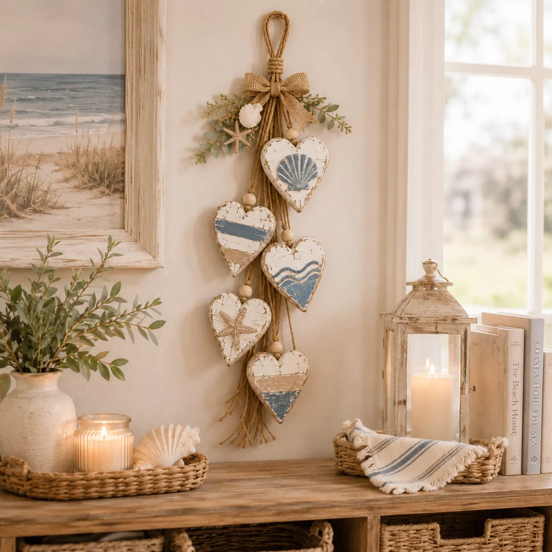 Alinora - Verwitterte Heart-Tassel-Wanddekoration