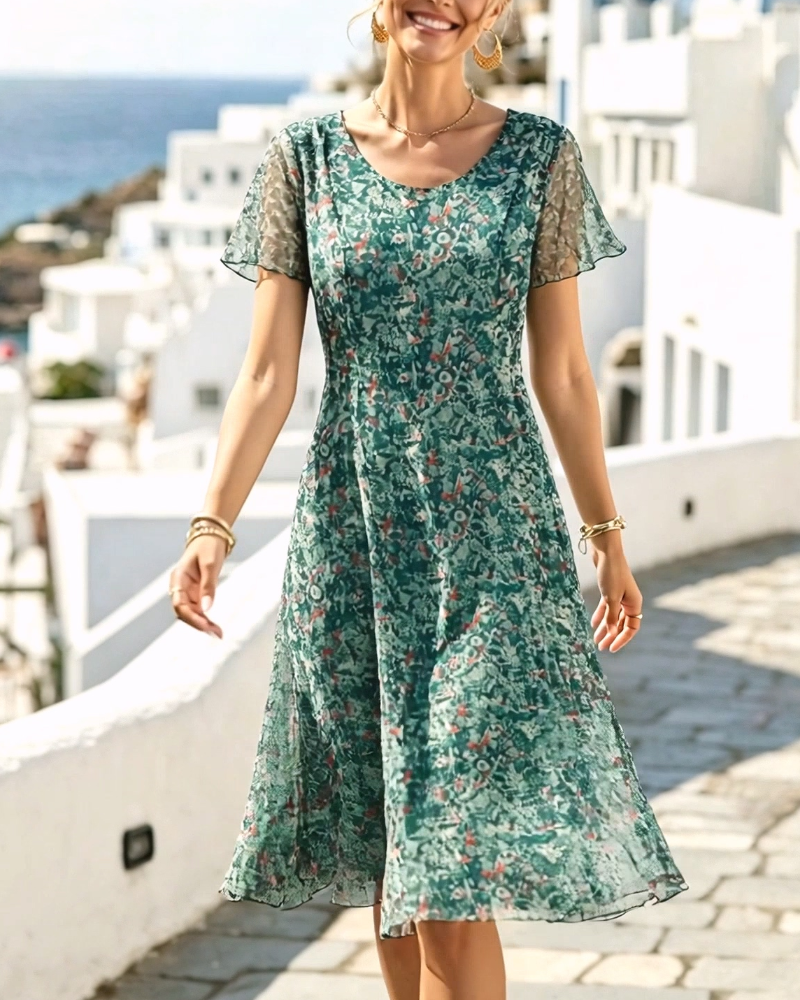 Kynara - Knielanges Printkleid