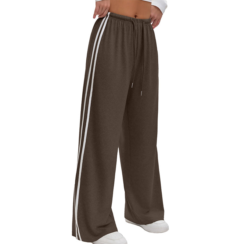 Adorielle - Sportliche gestreifte Hose mit weitem Bein