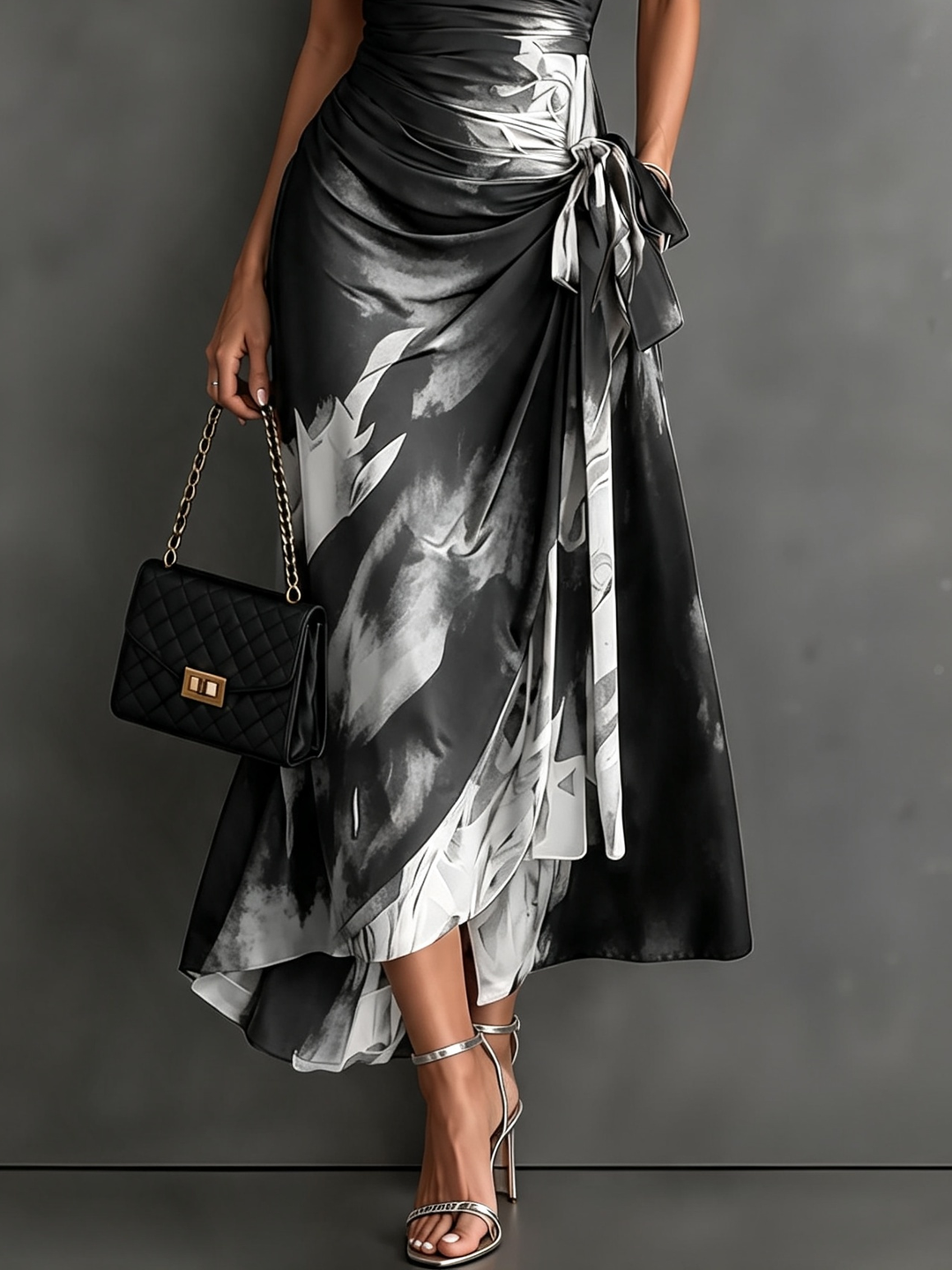 Roselle - Seidiges Hemdkragen-Maxikleid