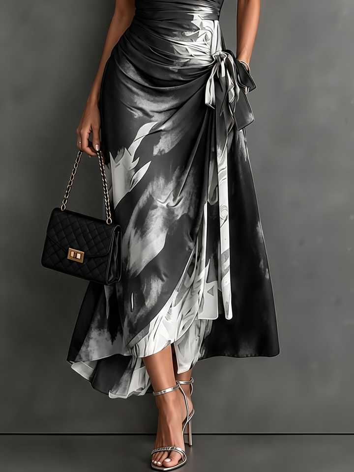 Roselle - Seidiges Hemdkragen-Maxikleid