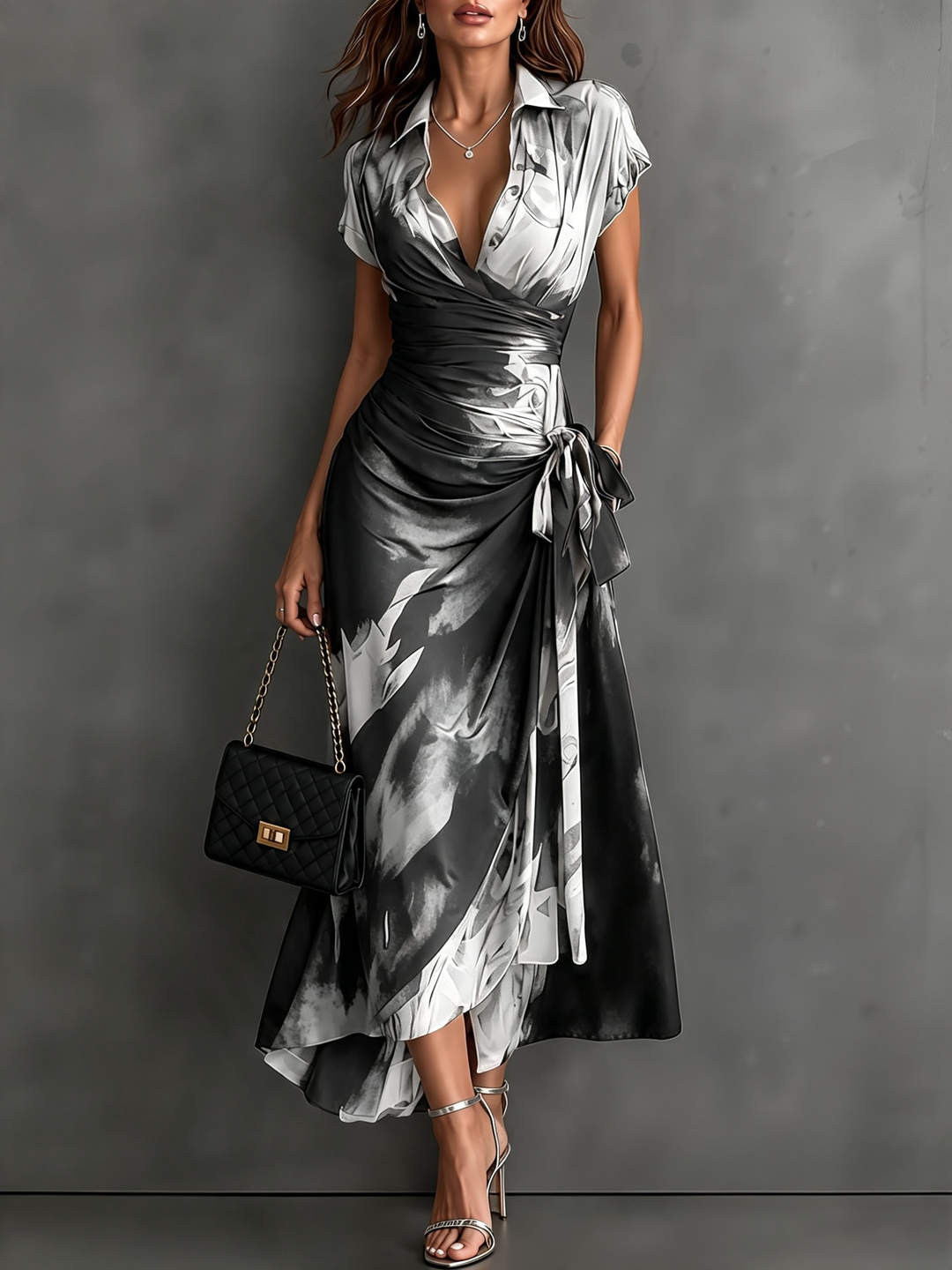 Kaia - Softtouch-Wickel-Hemdblusenkleid