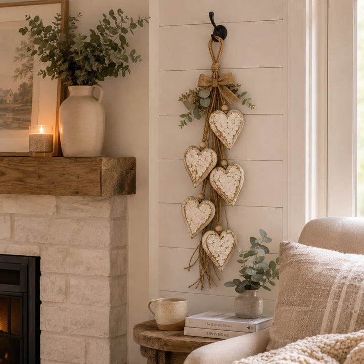 Alinora - Verwitterte Heart-Tassel-Wanddekoration