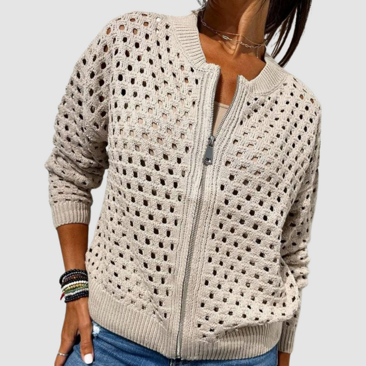 Kaelina - besonders weicher Cardigan mit Reißverschluss