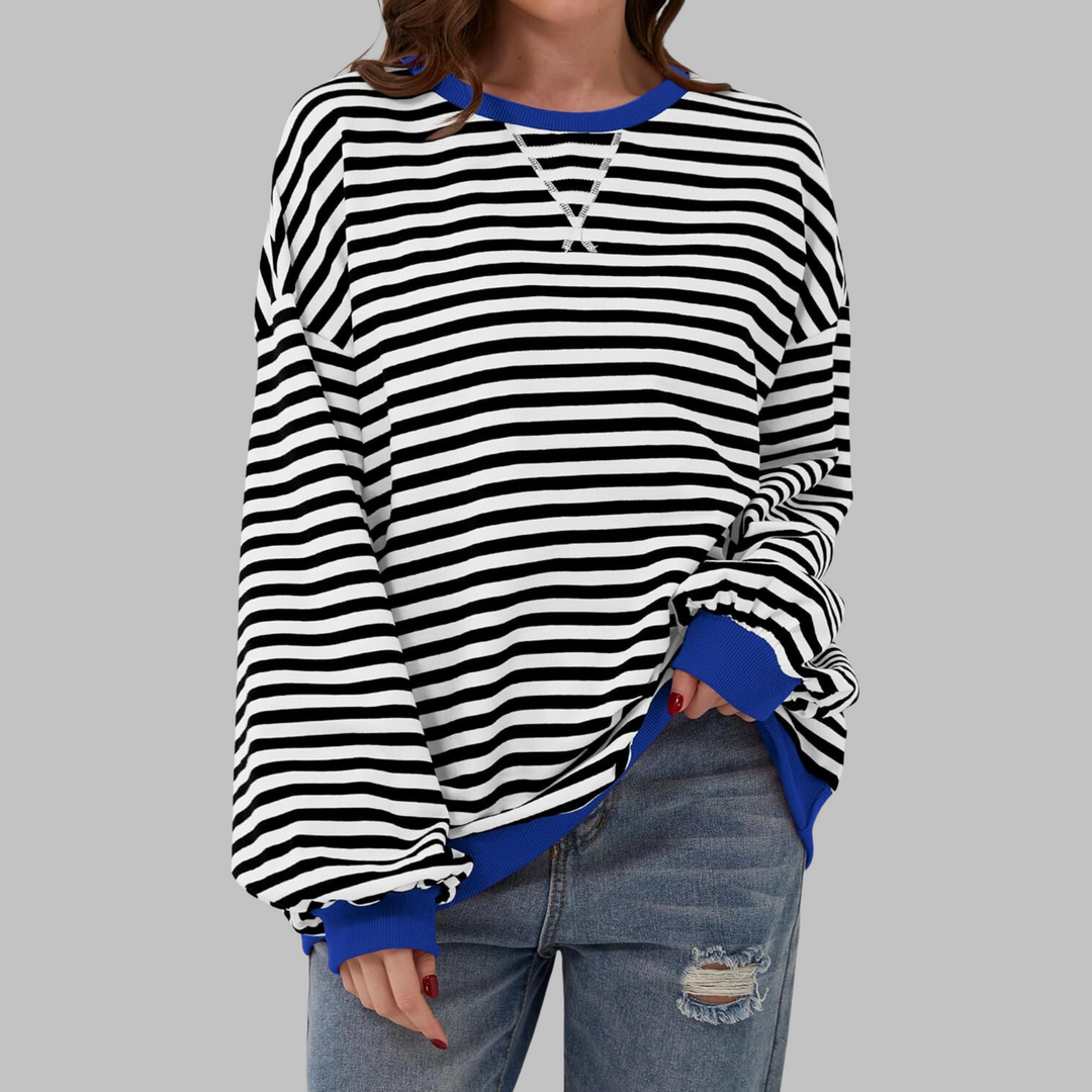 Adelia - Gestreiftes Langarm-Sweatshirt in Soft-Touch-Qualität