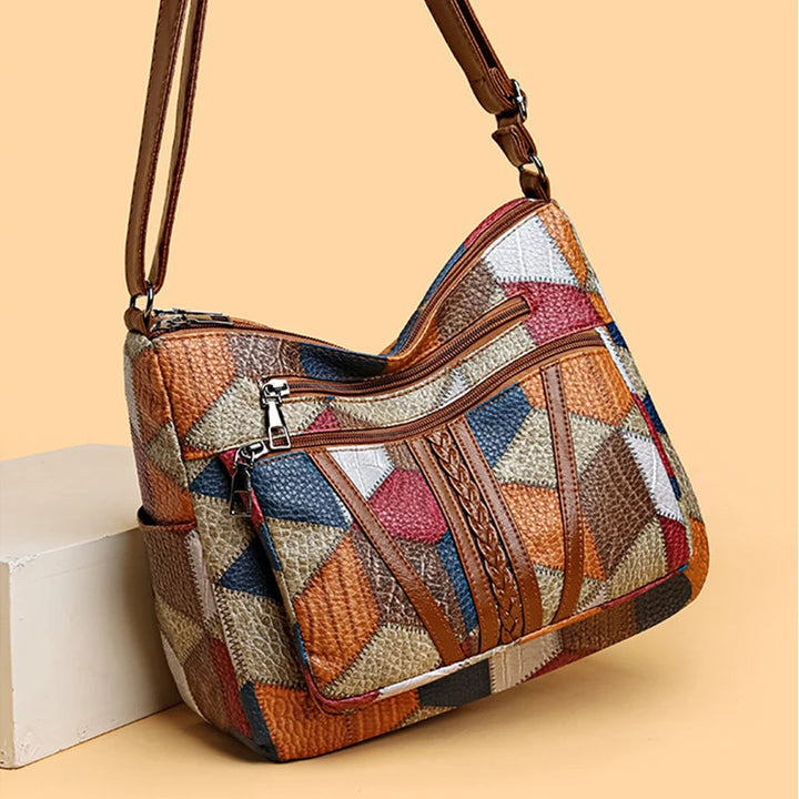 Lauranique - weichgriffige Patchwork-Umhängetasche