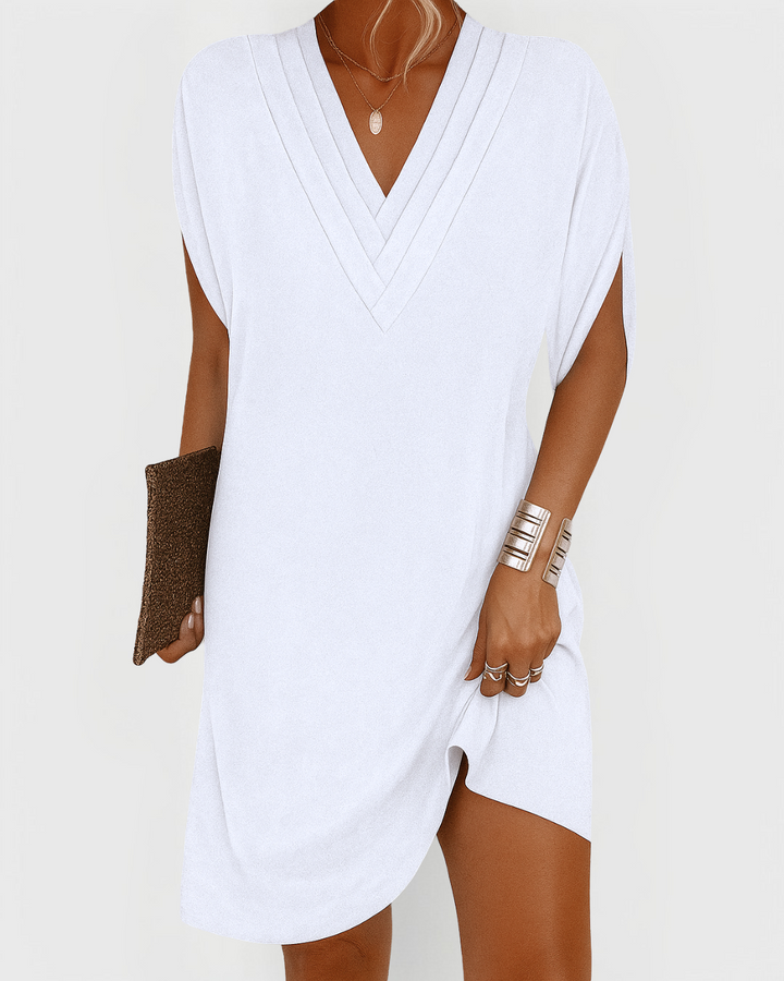Sierra - Soft-Touch-Kleid mit V-Ausschnitt
