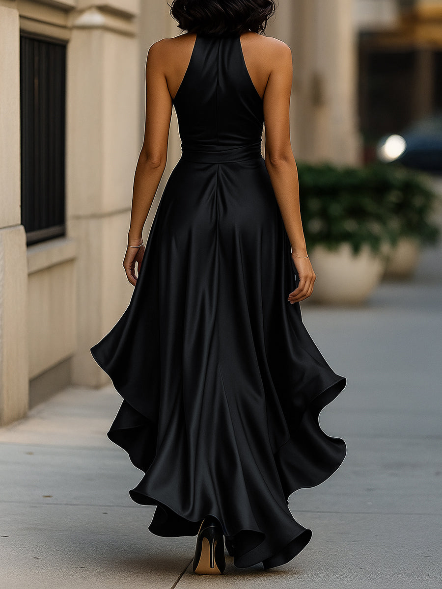 Palmer - Luxuriöses Wickel-Maxikleid mit Neckholder