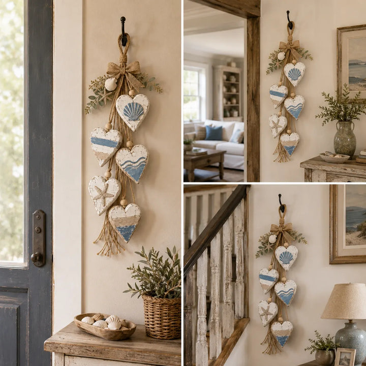Alinora - Verwitterte Heart-Tassel-Wanddekoration