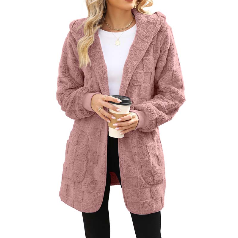 Zinnabelle - Kapuzencardigan mit Plüschstruktur