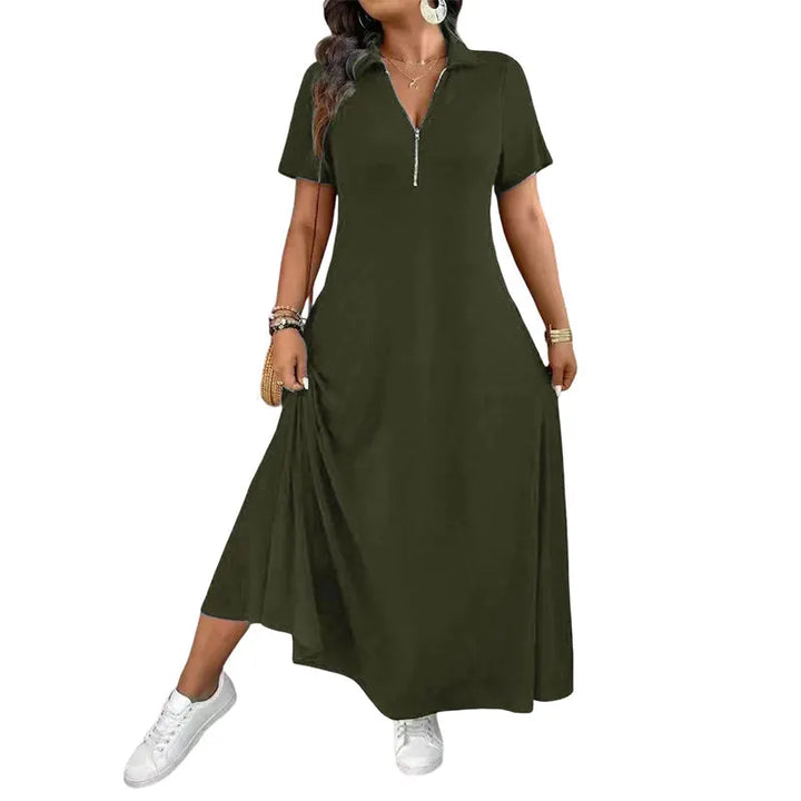 Primelle - Weiches Maxikleid mit Zipperkragen