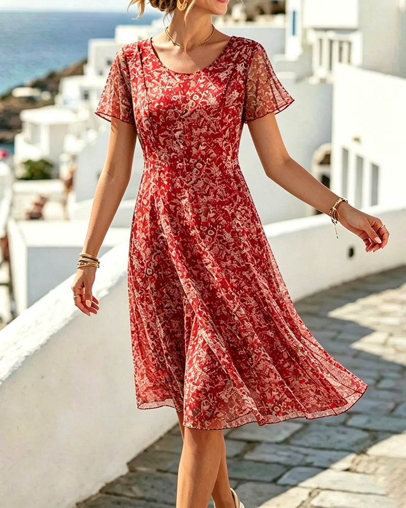 Kynara - Knielanges Printkleid