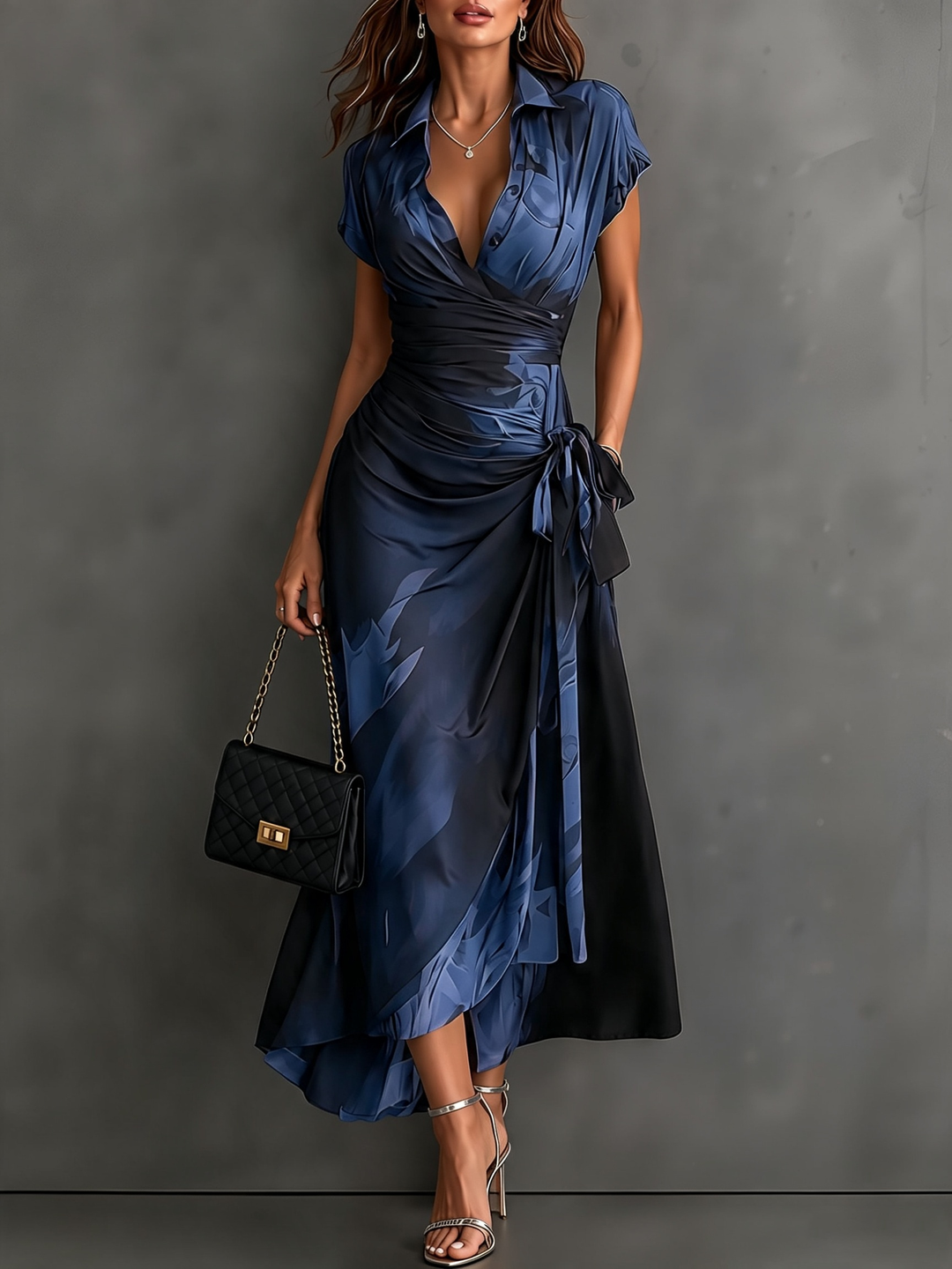 Kaia - Softtouch-Wickel-Hemdblusenkleid